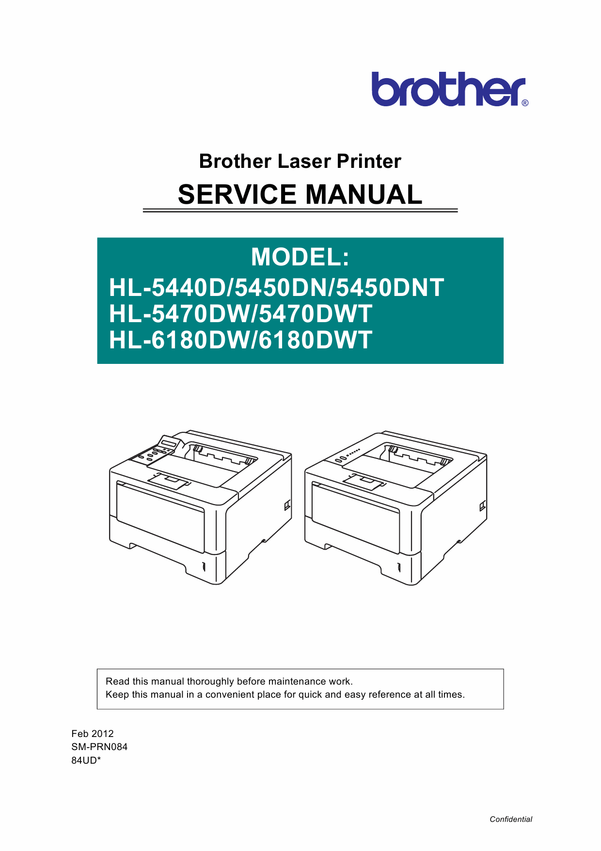 Brother Laser Printer HL-5440 5450 5470 6180 Service Manual-1